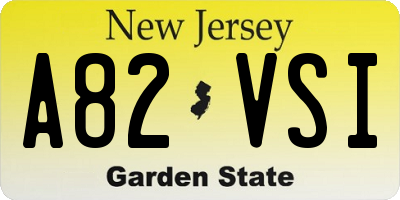 NJ license plate A82VSI