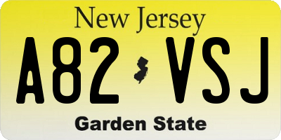 NJ license plate A82VSJ