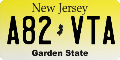 NJ license plate A82VTA
