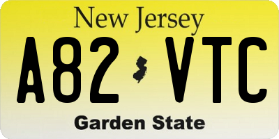 NJ license plate A82VTC