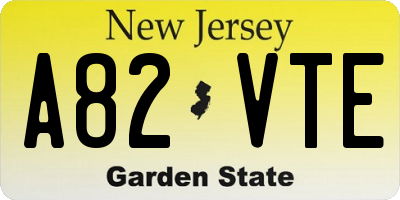 NJ license plate A82VTE
