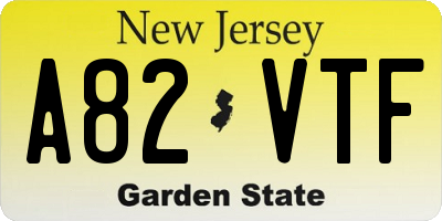 NJ license plate A82VTF