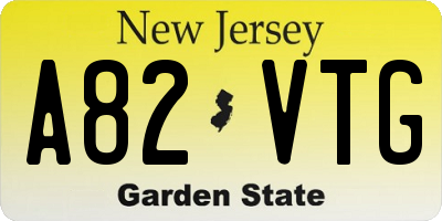 NJ license plate A82VTG
