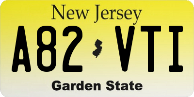 NJ license plate A82VTI