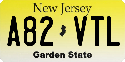 NJ license plate A82VTL