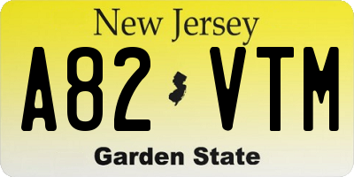 NJ license plate A82VTM