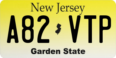 NJ license plate A82VTP