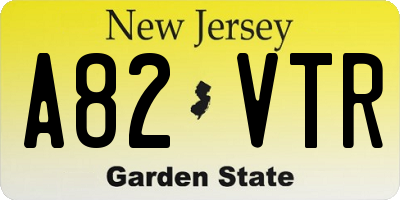 NJ license plate A82VTR
