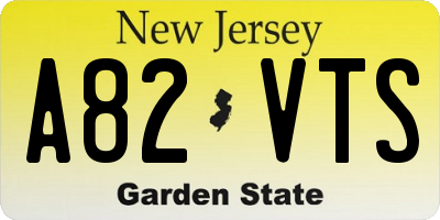 NJ license plate A82VTS
