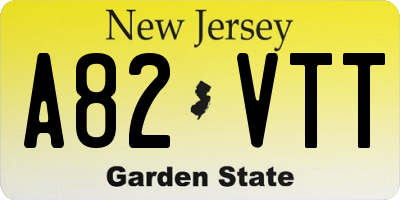NJ license plate A82VTT