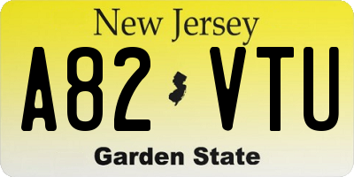 NJ license plate A82VTU
