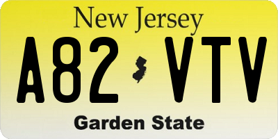 NJ license plate A82VTV