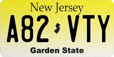 NJ license plate A82VTY