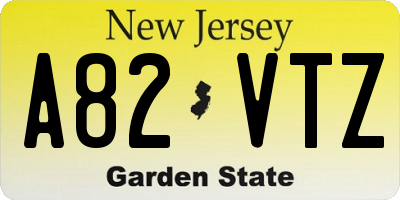 NJ license plate A82VTZ