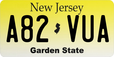 NJ license plate A82VUA