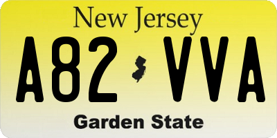 NJ license plate A82VVA