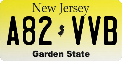 NJ license plate A82VVB