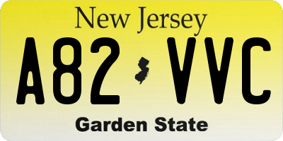 NJ license plate A82VVC