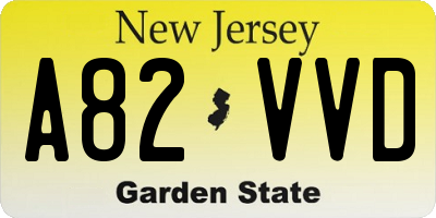 NJ license plate A82VVD