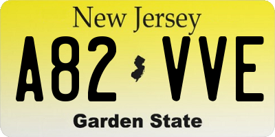 NJ license plate A82VVE