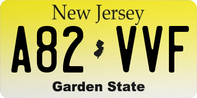 NJ license plate A82VVF