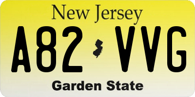 NJ license plate A82VVG