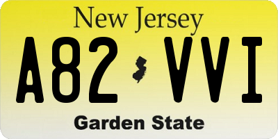 NJ license plate A82VVI