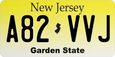NJ license plate A82VVJ