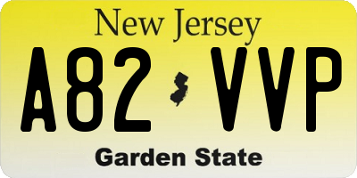 NJ license plate A82VVP