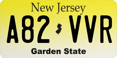 NJ license plate A82VVR