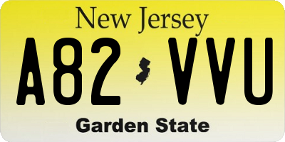 NJ license plate A82VVU