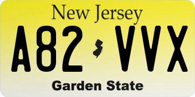 NJ license plate A82VVX