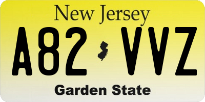 NJ license plate A82VVZ