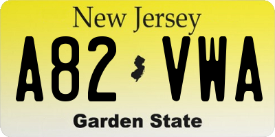 NJ license plate A82VWA