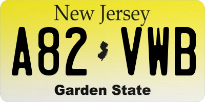 NJ license plate A82VWB