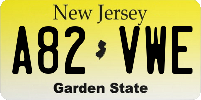 NJ license plate A82VWE