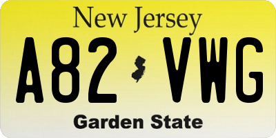 NJ license plate A82VWG