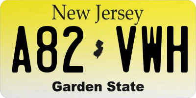 NJ license plate A82VWH