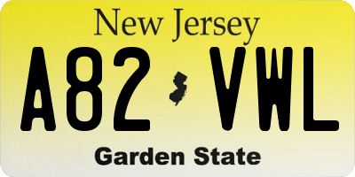 NJ license plate A82VWL