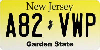 NJ license plate A82VWP