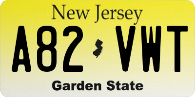NJ license plate A82VWT