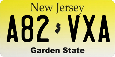 NJ license plate A82VXA