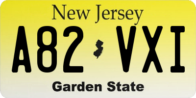 NJ license plate A82VXI