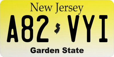 NJ license plate A82VYI