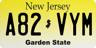 NJ license plate A82VYM