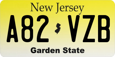 NJ license plate A82VZB