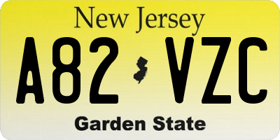 NJ license plate A82VZC
