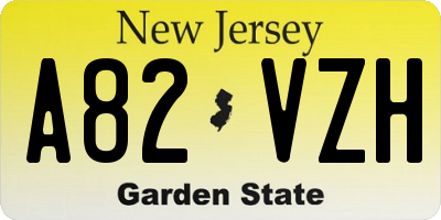 NJ license plate A82VZH