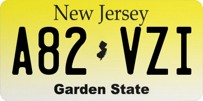 NJ license plate A82VZI