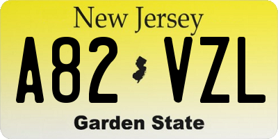 NJ license plate A82VZL